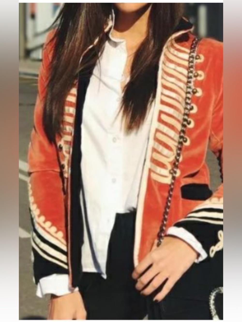 Vintage inspired velvet military jacket